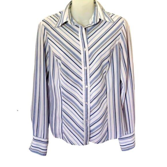 East 5th Striped Button Up Blouse – Size S - Picture 2 of 6